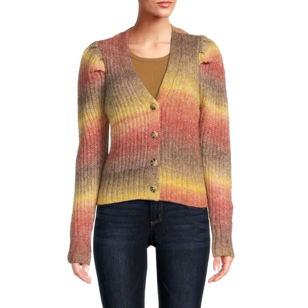 Design History Women's Wool Blend Ombre Cardigan Large